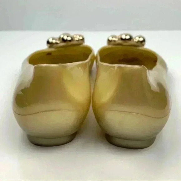 Stuart Weitzman womens ballet flats size 7 gold jelly Pearl balletcore beach - Picture 4 of 13